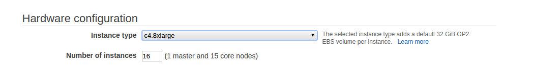 Screenshot of node settings